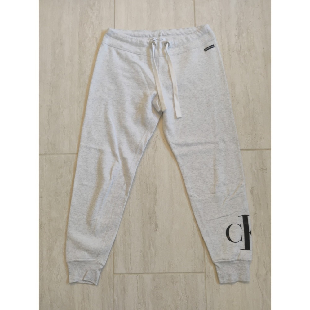 Calvin Klein Jeans Joggers Sweatpants Womens Small Gray Heather CK Logo Cuffed